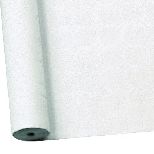 Susy Card 11170453 Tischtuchrolle, Damast, geprägt, Papier, bedruckt, 25 x 1 m, weiß