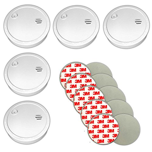 5er Set Rauchmelder mit Klebebefestigung 9V 5 Jahre Batterie Brandmelder Magnet