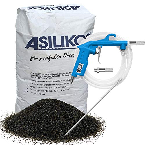 Güde Sandstrahlpistole SP200 + 25 kg Asilikos Strahlmittel 0,2-0,5 mm Versand mit DHL