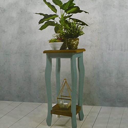 DRULINE Pflanztisch Blumentisch Gartentisch Dekotisch Beistelltisch Pflanzen Tisch Grau-Blau