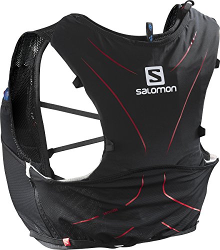 Salomon Leichte Rucksack-Weste fürs Laufen, Hiken oder Radfahren, ADV SKIN 5 SET, Schwarz, Größe: M/L