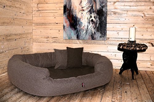 tierlando LUXUS orthopädisches Hundesofa BALOU Hundebett Visco PLUS Matratze | Handwebcharakter | Premium-Lounge! Gr. XL 110cm Braun Töne