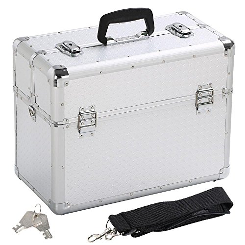 Yaheetech Alu Werkzeugkoffer Alu Koffer leer Transportkoffer Aufbewahrungskoffer Friseurkoffer Multikoffer, 43,5 x 22,5 x 34 cm