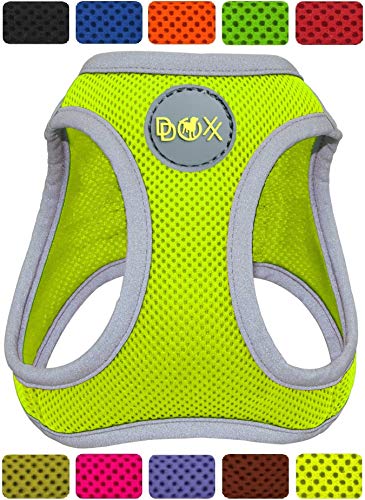 DDOXX Brustgeschirr Step-In Air Mesh reflektierend in vielen Farben & Größen für kleine, mittelgroße & große Hunde | Hundegeschirr klein groß verstellbar | Geschirr Hund Welpen Auto | Gelb, L