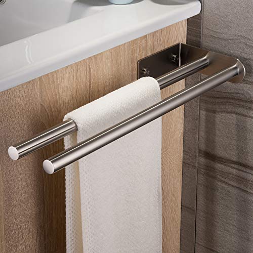 ZUNTO Handtuchhalter Zweiarmig 40cm Edelstahl Handtuchstange Doppelt Badetuchhalter Wandmontage