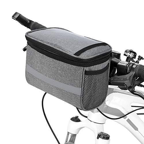 Lixada Radfahren Fahrrad Isolierte Vordertasche MTB Fahrrad Lenkertasche Korb Pannier Kühltasche mit Reflektorstreifen
