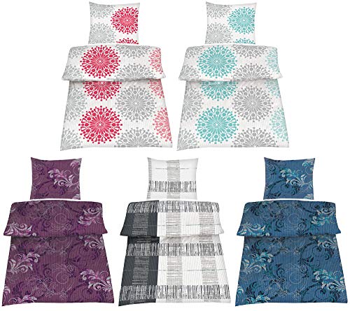 Baumwolle Seersucker Bettwäsche 2X 135x200 cm, 2X 80x80 cm Bügelfrei Elias