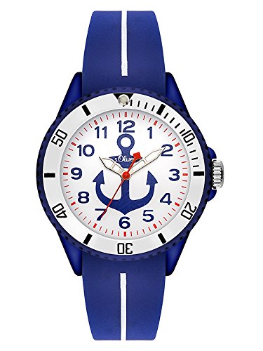 s.Oliver Unisex Kinder Analog Quarz Uhr mit Silikon Armband SO-3500-PQ