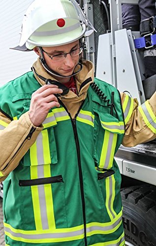 Kennzeichnungsweste GRÜN mit HupF Bestreifung Feuerwehr - Baumwolle MIH Medical