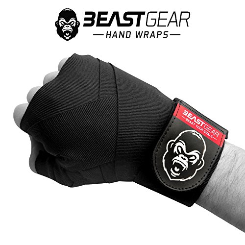 Beast Gear Profi Boxbandagen - Premium Qualität Handbandagen für Kampfsport, MMA und Martial Arts  4.5 Meter Elastische Bandagen