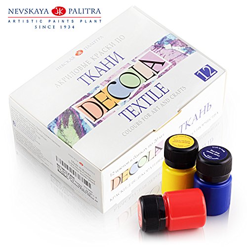 Hochwertiges Textilfarbe Set | 12 x 20ml | Stoffmalfarben waschfest | von Nevskaya Palitra