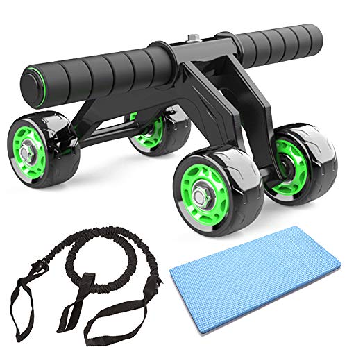 JuguHoovi AB Roller Bauchtrainer, Abdominal Roller Ab-Wheel Bauchmuskeltrainer,4 Rad Kraftrad Fitness Set für Zuhause, Herren und Damen