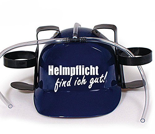 Trinkhelm Spaßhelm mit Printmotiv - Helmfplicht find ich gut - 11844 - versch. Farben zur Wahl Farbe blau