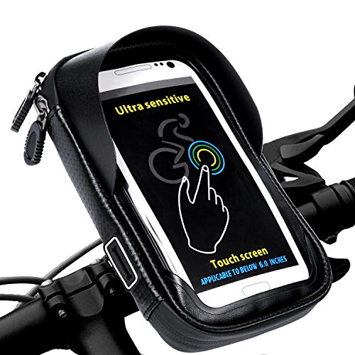 Fahrrad-Rahmentasche LEMEGO Wasserdicht Fahrrad Handyhalterung Fahrradtasche Handy für Smartphones Handy Navi GPS und andere edge bis zu 6 Zoll