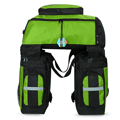 70L Gepäckträgertasche, 3 in 1 Multifunction Reißfest Schockresistent Pannier Taschen Fahrradträger Wasserdichte Fahrrad-Hecktasche mit Regen-Abdeckung