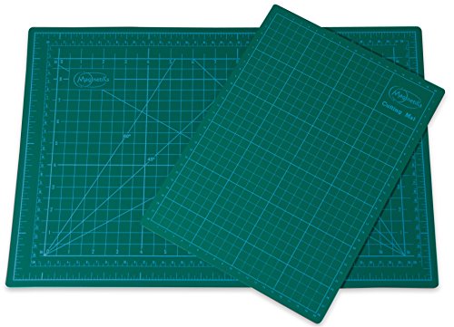 Magnetiks Schneidematte im 2er Set DIN A3 (45x30cm) und A4 (30x22cm) - selbstheilend doppelseitig grün