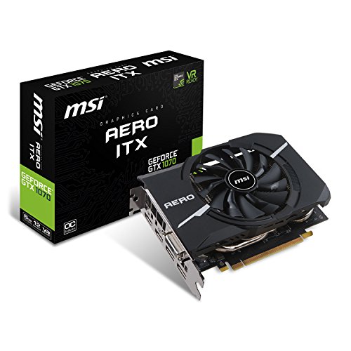MSI GeForce GTX 1070 Aero ITX OC 8GB Nvidia GDDR5 2x HDMI, 2x DP, 1x DL-DVI-D, 2 Slot Afterburner OC, VR Ready, 4K-optimiert, Grafikkarte
