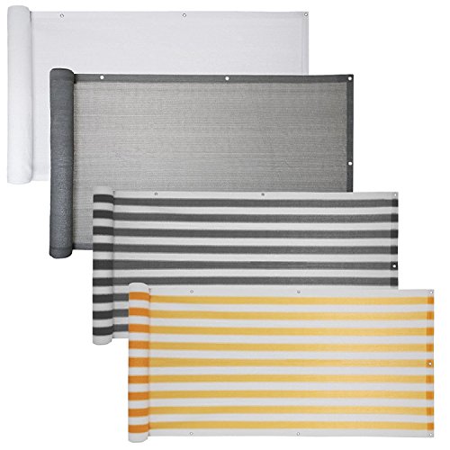 Balkon Sichtschutz verschiedene Modelle / Balkonbespannung Balkonsichtschutz Balkonverkleidung 6 Meter (0,9 x 6,0 Meter, Grau)