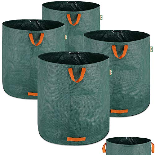 Gartenabfallsack 4 x 500 L = 2000L Gartensack mit Stabilisierungsring Laubsack wasserabweisend Gartensäcke faltbar