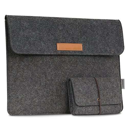 MoKo 10-11 Zoll Tablet Filz Sleeve Hülle - Ultrabook Laptoptasche Notebooktasche Laptop Schutzhülle Tasche mit Karten-Slot / Kleine Filz Bag für Acer One 10.1' / ThinkPad 10 10.1' / Surface 3 10.8' / iPad Pro 10.5 2017, Dunkelgrau