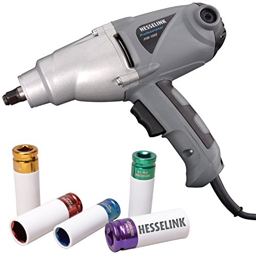 Hesselink Elektro Schlagschrauber PIW-1000 incl. 5-tlg. Felgennuss-Satz I 230V I Profi-Schrauber für Reifenwechsel und mehr I überall dort einsetzbar, wo keine Druckluft vorhanden ist