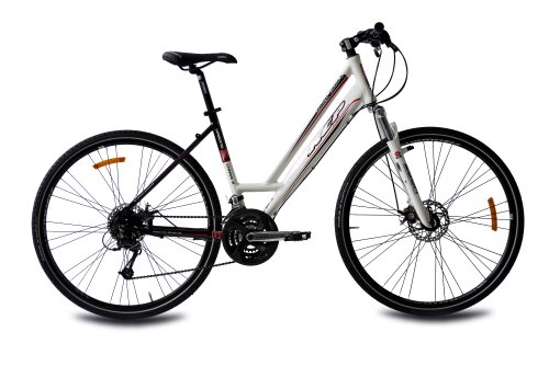 28' KCP CROSSRAD CROSS BIKE DAMENRAD URBANO CROSSLINE 2.0 ALU mit 24G DEORE weiss schwarz - 71,1 cm (28 Zoll)