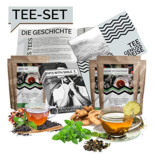 Tee Probierset Tees aus aller Welt Geschenkbox | 10x25g Tee Weltreise Geschenkidee Geschenkset für Frauen Männer | Tee Box Geschenk Box Geburtstag Weihnachten