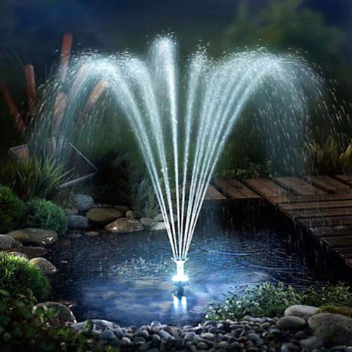 fam famgizmo LED Solarpumpe mit Akku 3W Power, Solar Wasserspiel Teichpumpe Fontäne Pumpe Springbrunnen, inkl. 4 Fontänenaufsätze, für Gartenteich Springbrunnen Licht Teichpumpe Gartenbrunnen