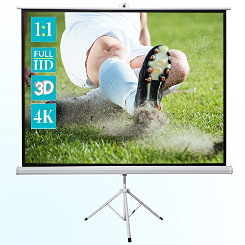 ivolum Stativleinwand 200 x 200cm Nutzfläche | Format 1:1 | mobile Beamer-Leinwand in wenigen Minuten Auf-/Abgebaut | Als Heimkino-Leinwand oder Leinwand für das Büro nutzbar