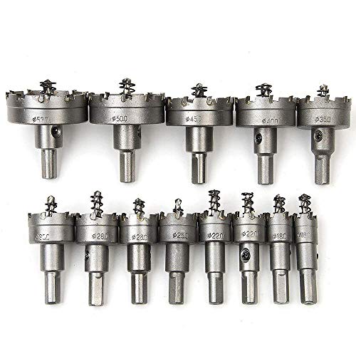 Lochsäge Set,SROL 13 teilig Multiple-tooth Lochsägesatz Lochsäge Bohrer TCT Carbid Legierung Edelstahl Metall Bohrer Bohrkrone Dosenbohrer Lochkreissäge 16MM-53MM im Einzelhandel Verpackungsboxen