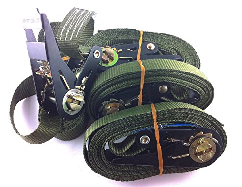4x Ratschenspanngurt Spanngurt mit Ratsche 6 Meter EN Norm Farbe: Bundeswehr oliv , iapyx