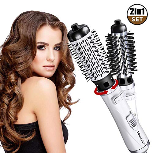 Warmluftbürste, Heißluftbürste, Warmluftbürste Brush, Rotierende WarmluftbüRste Brush, Auto-Rotation-Heißluftbürste, One-Step 2 in 1 Haarstyler StylingbüRsten Elektrische Ionisch LockenbüRste