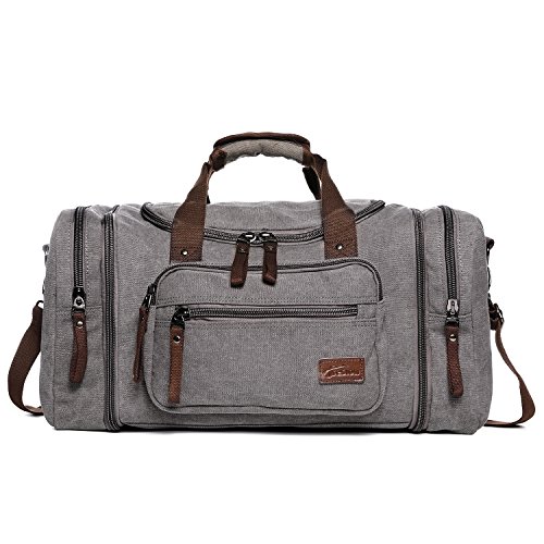 Fresion Große Leinwand Reisetasche Tote Handtasche Männer Weekender Duffle Bag Daypacks für Frauen & Männer mit 44L
