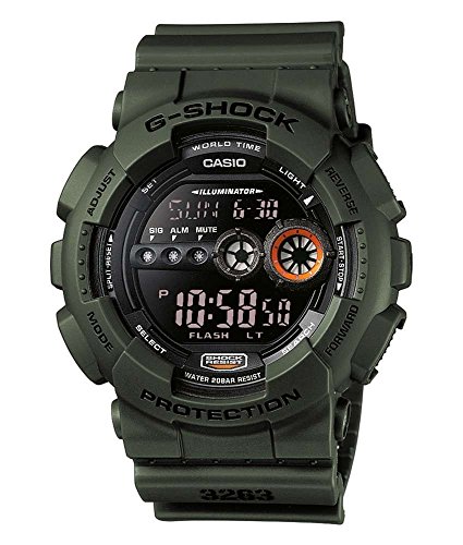 Casio G-Shock Digital Herrenarmbanduhr GD-100MS grün, 20 BAR