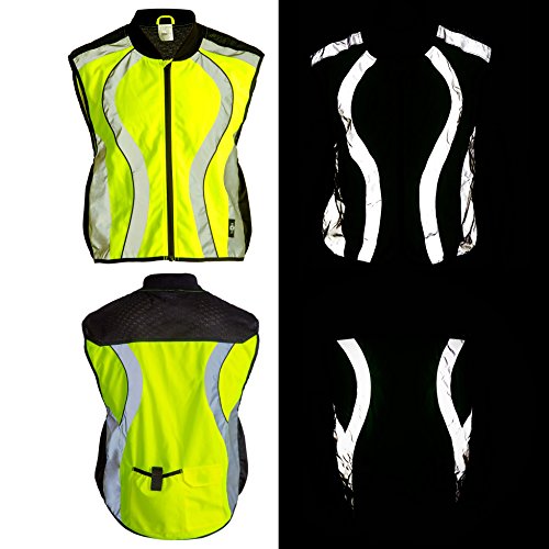 BTR reflektierende Warn-Weste zum Laufen & Joggen für Aktivitäten bei Dunkelheit und in der Nacht. SICHTBAR & SICHER UNTERWEGS,Gr.-M