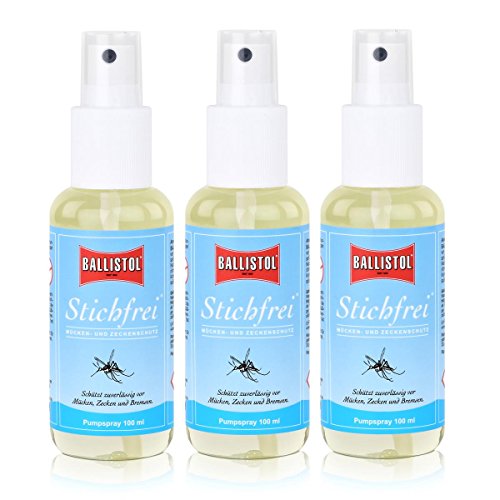 BALLISTOL Stichfrei, 3 Stück a 100 ml Pump-Spray Mückenspray Insektenspray