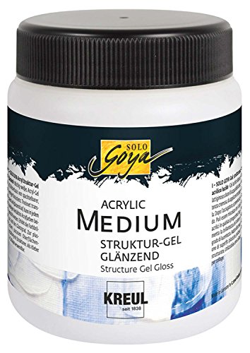 Kreul 87105 - Solo Goya Acrylic Medium, Strukturgel Glänzend, 250 ml Dose, transparent