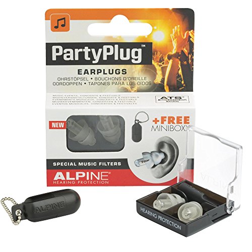 Alpine PartyPlug - Gehörschutz für Musik, Konzerte & Festival, Gratis Miniboxx, transparent