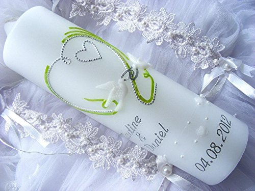 Hochzeitskerze 250/70 mm inkl. Zubehör für selbstbeschriften VH-043