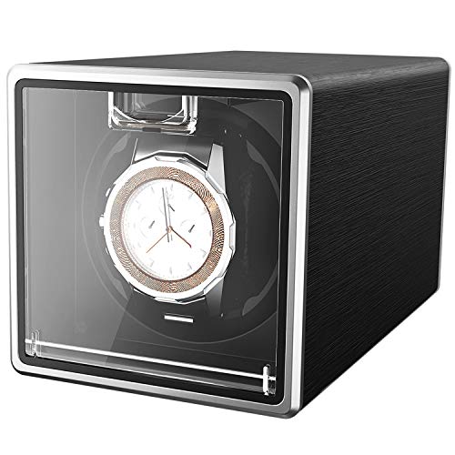 CRITIRON Automatischer Uhrenbeweger für 1 Uhr Uhrenbox Uhrendreher Uhrenwender Watch Winder für Automatikuhren (1 Uhr Schwarz)