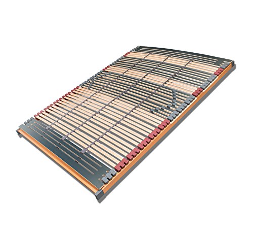 FMP Matratzenmanufaktur 7 Zonen Lattenrost Rhodos NV 44 Leisten Triokautschukkappen, 3 Mittelgurte, Querholme 100% BUCHE massiv Lattenroste 140 x 220 cm