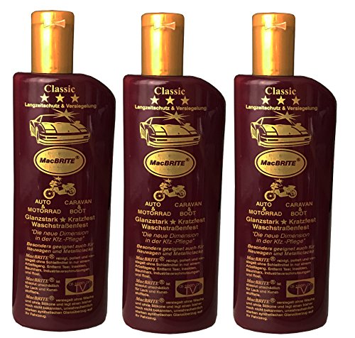 3 Flaschen Autopolitur 'MacBRITE' Classic = 1500ml, CarBRIGHT
