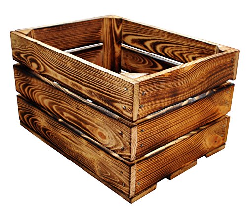 1 Stück NEUE Holzkisten Obstkisten Apfelkisten Weinkiste 40x30x23,5 cm TOP (Geflammte)