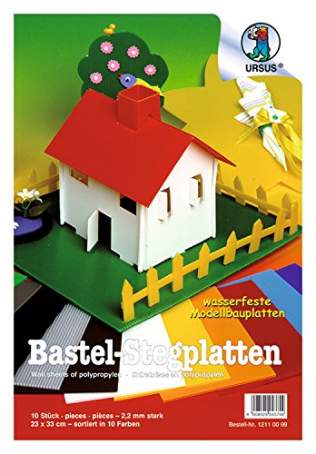 Ursus 12110099 - Stegplatten, ca. 23 x 33 cm, Stärke 2,2 mm, 10 Platten sortiert in 10 Farben