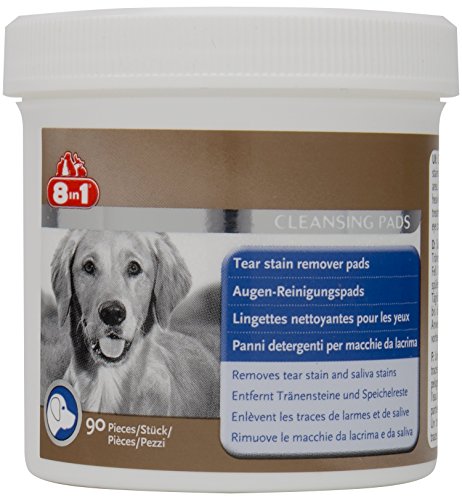 8in1 Augen-Reinigungspads (für eine wirkungsvolle und schonende Reinigung, speziell für die Augenhygiene bei Hunden entwickelt), 1 wiederverschließbare Dose (90 Stück)