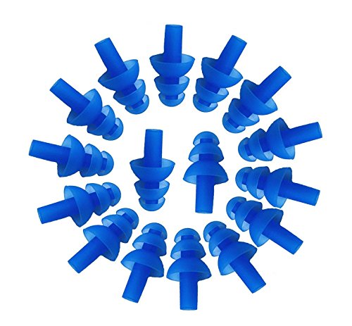 Wady 16 Silikon Ohrstöpsel Soft Ear Plugs Schwimmer Flexible Ohrstöpsel für Schwimmen, werden reduzieren Lärm, wenn Schlafen, aus weichem Silikon bequem. (blau)