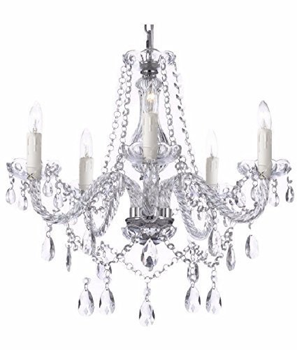 Saint Mossi Design Modern Deckenleuchte Kronleuchter Elegantes Echt Kristall Lüster Wohnzimmerleuchte & Schlafzimmerleuchte Innenleuchte Durchmesser 52cm Höhe 50cm Kronleuchter 5 * E14 Base Bulbs Erforderlich Wohnzimmerlampe