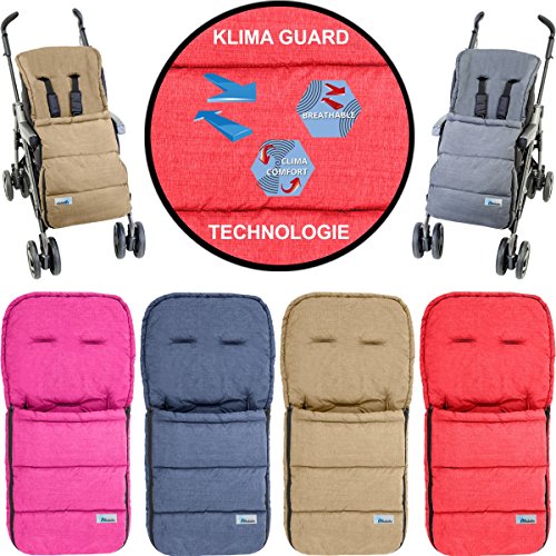 Fußsack/Sommerfußsack (Mit KLIMA GUARD - TECHNOLOGIE) für Kinderwagen/Buggy/Jogger Kinder (ROT)