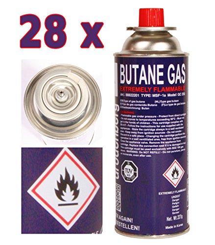 28 x Gaskartuschen 227g (100g=0,41€) MSF- 1a Butan Gaskartusche f. Gaskocher, Gasheizung, Gasbrenner, Lötbrenner