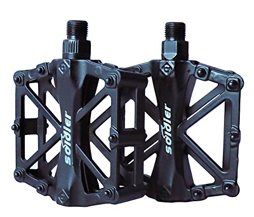 ProHomer Fahrradpedale, Fahrrad Pedalen 9/16 Zoll Achse CNC Aluminium Alu mit Abgedichtete Lager Rutschfest, Rennrad Pedale für Universell BMX Mountain Bike Rennrad Trekkingrad (Schwarz)
